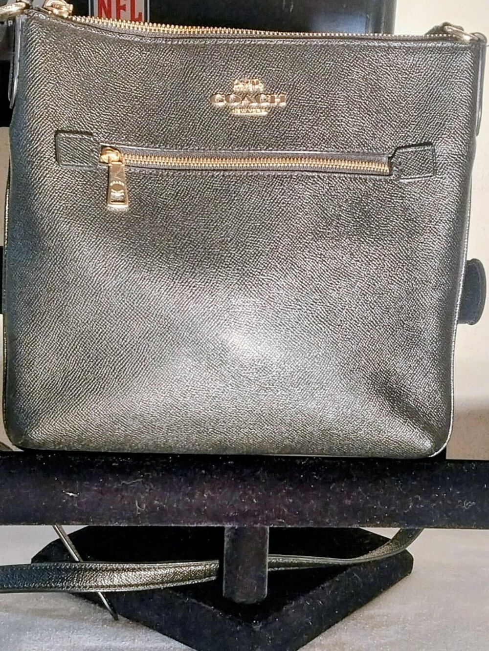 Coach Mini Rowan File Women's Crossbody,  Black Saffiano Leather C1556 11X10X3